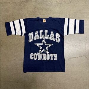 Vintage 80’s Dallas Cowboys Spellout Star Logo Logo7 3/4 Sleeve Shirt Adult XS